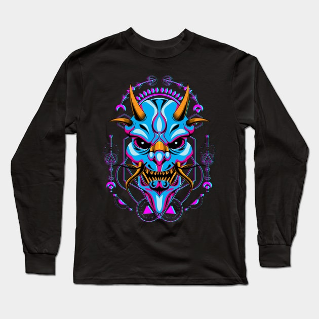 oni mask samurai Long Sleeve T-Shirt by SHINIGAMII